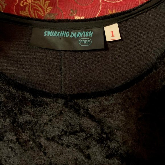 Dress, Maxi, black, velvet, size small/medium (US 6-8). - Picture 9 of 11